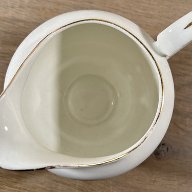 Milk jug - Petrus Regout - decor BOUDEWIJN with double rose