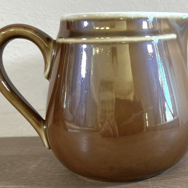 Milk jug - Pillivuyt France - Porcelaine a feu Pilivite - made of brown mother of pearl