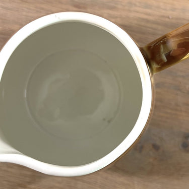Milk jug - Pillivuyt France - Porcelaine a feu Pilivite - made of brown mother of pearl