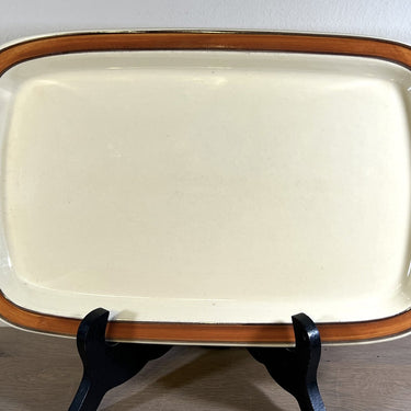 Waage - rechteckiges Modell - Melitta - in Creme mit braunem Rand