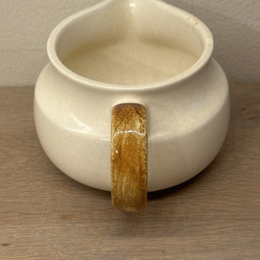 Milchkännchen - ziemlich großes Modell - Boch - Dekor VESUVE (1977) aus brauner/cremefarbener Keramik