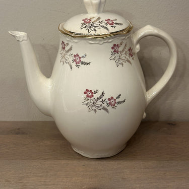 Kaffeekanne - ungemarkt aber Boch - Form CAPRI - Dekor aus kleinen Rosen mit goldfarbenen Zweigen