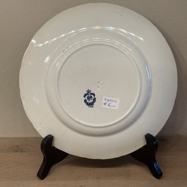 Dinner plate / Eating plate - Stoke on Trent, England - decor in blue with 2x a sailing boat