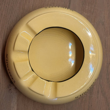 Aschenbecher mit Werbeaufdruck für SCHWEPPES INDIAN TONIC - Carltonware - in gelb