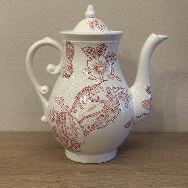 Kaffeekanne - aus Kindergeschirr - Mouzin LeCat - Nimy - Dekor in rot