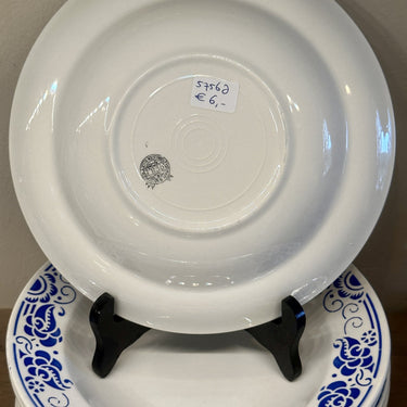 Tiefer Teller / Suppenteller / Pastateller - Boch - Dekor in Blau mit Blumen im Spritzmuster