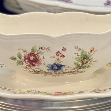 Sauciere / Sauciere – Sarreguemines – Eden Dekor mit bunten Blumen