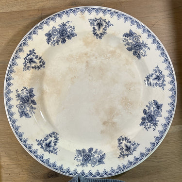 Bowl / Plate - large, round, model - Petrus Regout - SIKA decor in blue