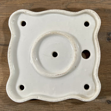 Abdeckplatte / Rückplatte - Porzellan weiß - angeblich für eine Gaslampe oder ähnliches.