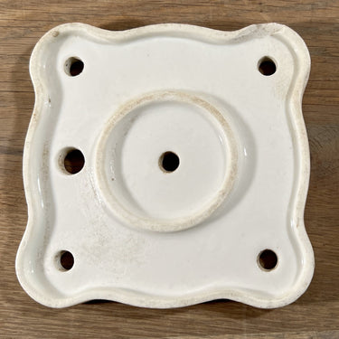 Abdeckplatte / Rückplatte - Porzellan weiß - angeblich für eine Gaslampe oder ähnliches.