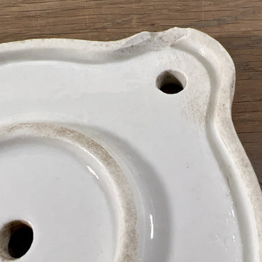 Abdeckplatte / Rückplatte - Porzellan weiß - angeblich für eine Gaslampe oder ähnliches.