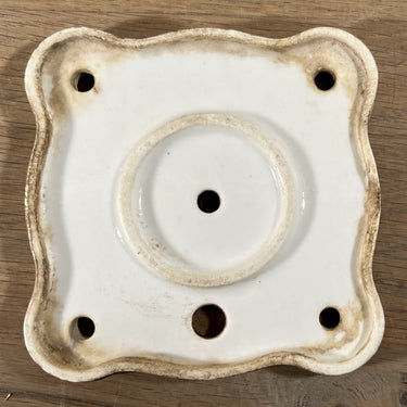 Abdeckplatte / Rückplatte - Porzellan weiß - angeblich für eine Gaslampe oder ähnliches.