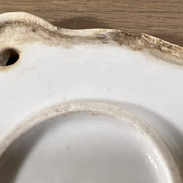 Abdeckplatte / Rückplatte - Porzellan weiß - angeblich für eine Gaslampe oder ähnliches.