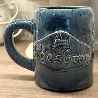Beer mug - handmade by A. Noseda from Kuurne - marked inside the bottom - blue model