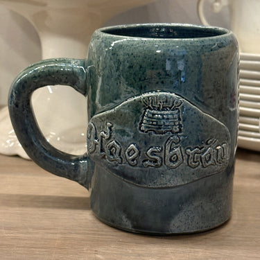 Beer mug - handmade by A. Noseda from Kuurne - marked inside the bottom - dark green model