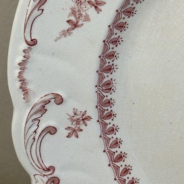 Plate / Bowl - large round model - Ridgeways England - LORNA decor in red