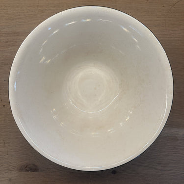 Bowl / Dish - higher model - Moulin des Loups - decor in green with a black edge