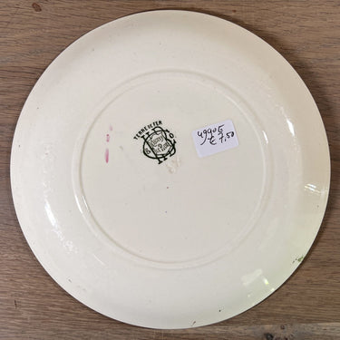 Decorative plate / Dessert plate - HB &amp; Cie Choisy le Roi Terre de Fer - décor La Vie Militaire No. 5