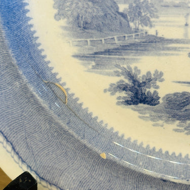 Plate - Davenport - dated ca. 1870 - scenery of landscape and mountains/castles