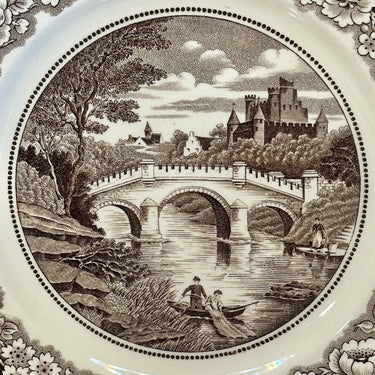 Dinerbord / Eetbord - Societe Ceramique Maestricht - décor OLD BRIDGE in bruin