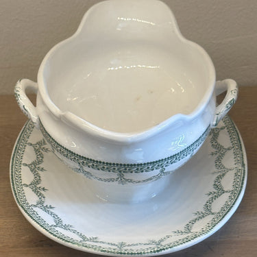 Sauciere / Sauciere - Boch - NEY Dekor in grün