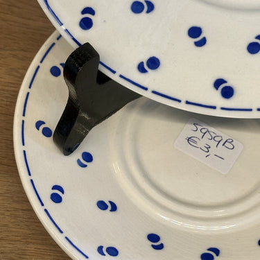 Untertasse / Unterteller - Boch - Dekor blau, überlappend, Punkte