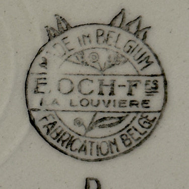 Tiefer Teller / Suppenteller / Pastateller - Boch - Aerodecor aus dunkelroten Blättern und Blumen