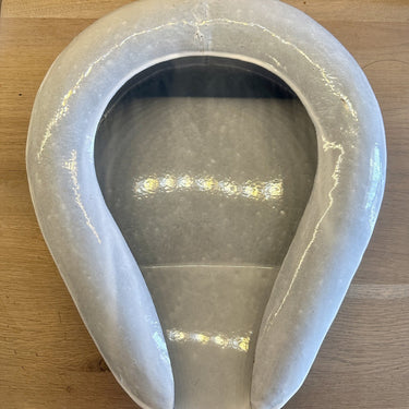 Bettpfanne / Steckbecken - Emaille grau meliert - mit Griff