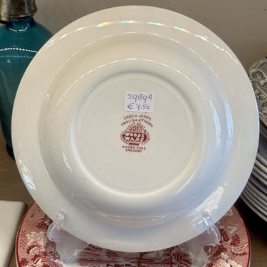 Deep plate / Soup plate / Pasta plate - Woods Ware - ENGLISH SCENERY decor in red