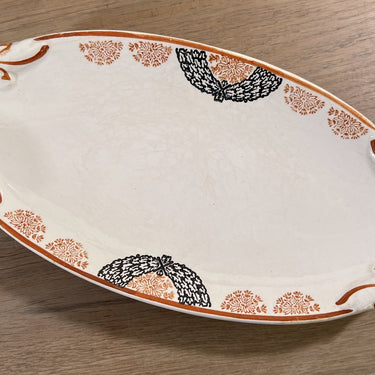 Zuurschaal / Ravier - langwerpig ovaal - gemerkt met HB - décor PAULINE