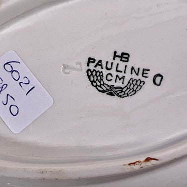 Zuurschaal / Ravier - langwerpig ovaal - gemerkt met HB - décor PAULINE