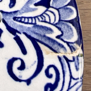 Treef - ovaal model - ongemerkt - décor uitgevoerd in blauw
