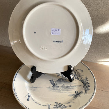 Dinner plate / assiette plate / dinner plate – Petrus Regout – decor MARINES grey-blue
