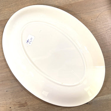 Schaal - plat ovaal model - ongemerkt maar Boch - décor TIGE DE BLÉ met blauwe korenaren