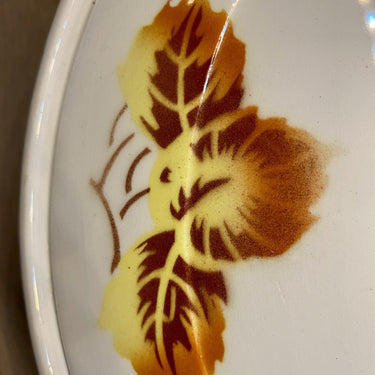 Terrine - large model - Moulin des Loups Orchies - brown spray decoration in autumn colours brown and yellow