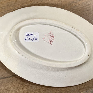 Sour dish / Ravier - oval - Petrus Regout - decor ATHENA in red
