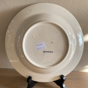 Deep plate – Petrus Regout – decor MARINES grey-blue