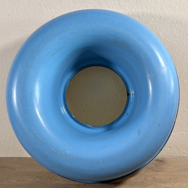 Backform – dänisches Emaille? - Außenseite aus blauem Email, Innenseite aus weißem Email (Ø 23,5 cm)