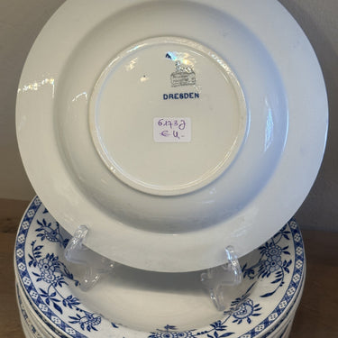 Deep plate / Soup plate / Pasta plate - Petrus Regout - DRESDEN decor in blue
