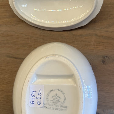 Seifenschale - ovales Modell - Nimy - Dekor in Braunrot mit goldenen Akzenten