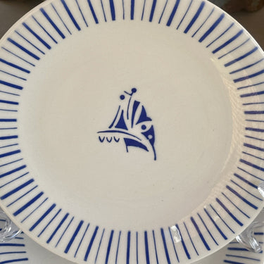 Frühstücksteller / Dessertteller - Boch - Dekor RIVIERA in blau - Form MIAMI