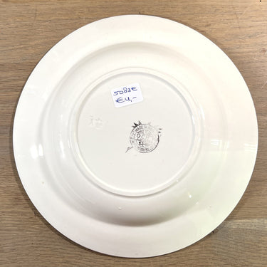Tiefer Teller / Suppenteller / Pastateller - Boch - Dekor D.448, DOPPELTE ROSE mit Goldrand