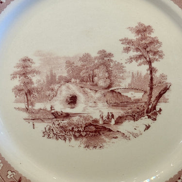 Frühstücksteller / Dessertteller - Boch - LANDSCAPE Dekor in rot