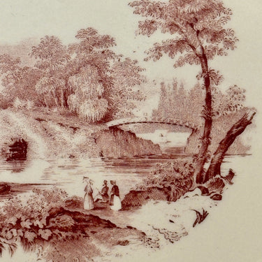 Frühstücksteller / Dessertteller - Boch - LANDSCAPE Dekor in rot