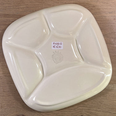 Fondueteller / Gourmetteller - quadratisches Modell - Boch - Form MENUET? - Dekor SIERRA in Ausführung braun/creme