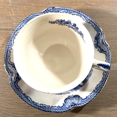 Cup and saucer - Johnson Bros England - OLD BRITAIN CASTLES decor in blue