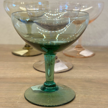 Liqueur glass - unmarked - made of green colored glass