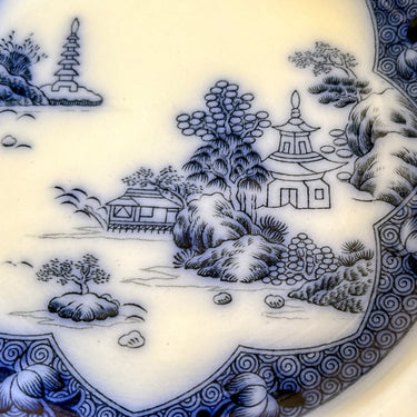 Dinner plate - Spode England - LANDSCAPE decor in flow blue