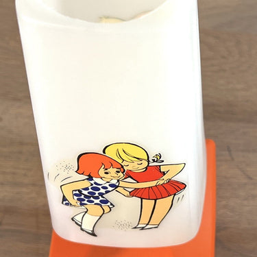 Kinderlampje - met ingebouwd muziekdoosje - oranje plastic basis