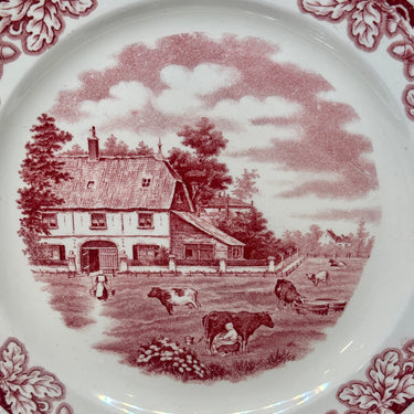 Dinerbord / Eetbord - Societe Ceramique Maestricht - décor BOERENHOEVE uitgevoerd in rood